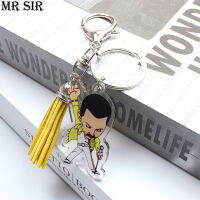 Freddie Mercury The Queen Band พวงกุญแจพู่ Charms Rock Star รูปการ์ตูนอะคริลิค Key Chain Keyring Let S Rock Cool ท่าทาง