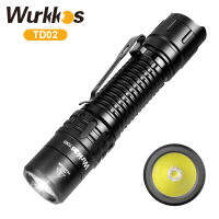 Wurkkos TD02 18650สว่างมากไฟฉายแบบพกพาสามารถชาร์จใหม่ได้ลูเมนไฟฉายยุทธวิธีสูงพร้อมไฟฉาย EDC ชาร์จได้ชนิด C