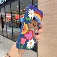 JIUMOO เคสสำหรับ Huawei Y6s Y6 2019,เคสซิลิโคนลายการ์ตูนหมีสีรุ้งดีไซน์ด้านข้างกันกระแทกขอบสี่เหลี่ยมเคสคลุมทั้งหมดเคสป้องกันกล้องแบบนิ่ม