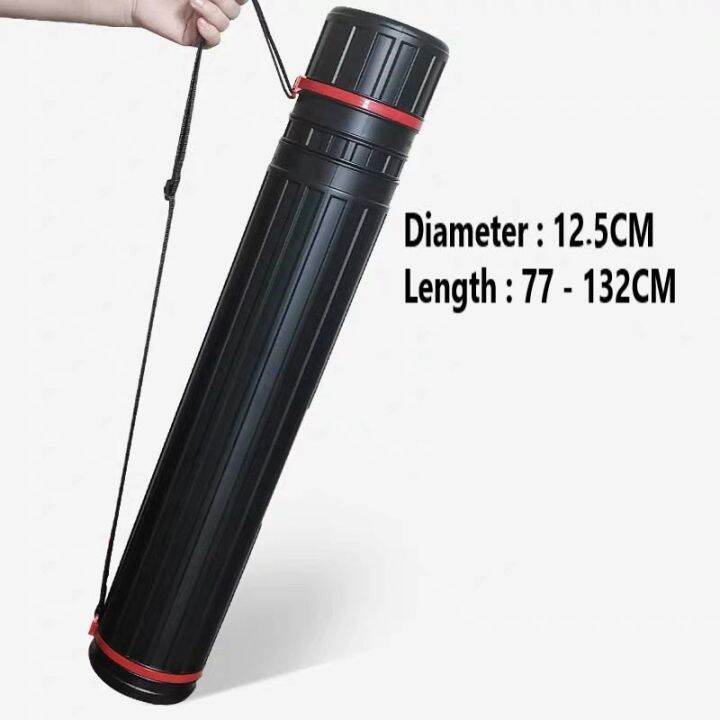 Drawing Tube Blueprint Case Telescoping Art Tube Large Plastic Black