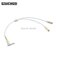 SZAICHGSI 90 Degree Angled Audio Conversion Cable Male To 2 Female Headphone Jack Splitter Aux Adapter Cable wholesale 500pcs Headphones Accessories