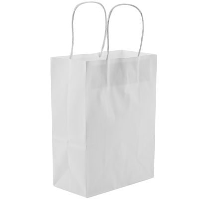 Kraft Paper Bags 25Pcs 5.9X3.14X8.2 Inches Small Paper Gift Bags White Paper Bags With Handles Paper Shopping Bags Party Bags Recyclable Kraft Bags