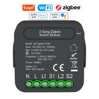 QS-Zigbee-CP02 Tuya ZigBee โมดูลสวิทช์อัจฉริยะอัจฉริยะบ้านเครื่องใช้ไฟฟ้าโมดูลการแปลง2แก๊งแสงสวิทช์โมดูลโทรศัพท์มือถือ APP รีโมทควบคุมเข้ากันได้การควบคุมเสียงต้องใช้กับเกตเวย์