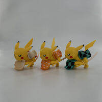 Pokemon ตัวเลขของเล่น Pikachu cos Agatsuma zenitsukamado tanjirou hashira รูป Pokemon PVC ของเล่นวันเกิด GI สำหรับเด็ก