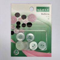 Newey Buttons Size 15mm Transparent/pearl / กระดุมขนาด 15 มิลลิเมตร สีใส/มุก แบรนด์ Newey (แบรนด์ในเครือ Prym Germany) (N99101)