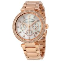 นาฬิกาผู้หญิง MICHAEL KORS Parker Chronograph Rose Gold-tone Ladies Watch MK5491