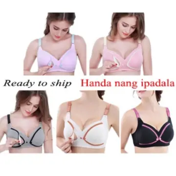 Maternity Bra Cotton Bra for Nursing Push Up Hands Free Breast