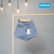 HCMQuần short jean nữ trơn ống rộng lưng cao William - AT89