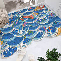 Door Mat with Heavy Duty Backing Rubber Wave Doormat Washable Non-slip Rug Easy Clean Carpet Entryway Resist Dirt Trapper Rugs