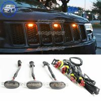 สำหรับ Jeep Grand Cherokee 2011 2015 2016 2017 2018 2023 2023อำพันรมควันกระจังหน้า Led Lampu Jalan อุปกรณ์เสริมรถยนต์