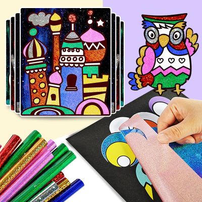 15pcs/20pcs Children DIY Shining Magic Transfer Colorful Sticker DIY Handmade Painting Crafts for Kids Arts Crafts Toys Gift