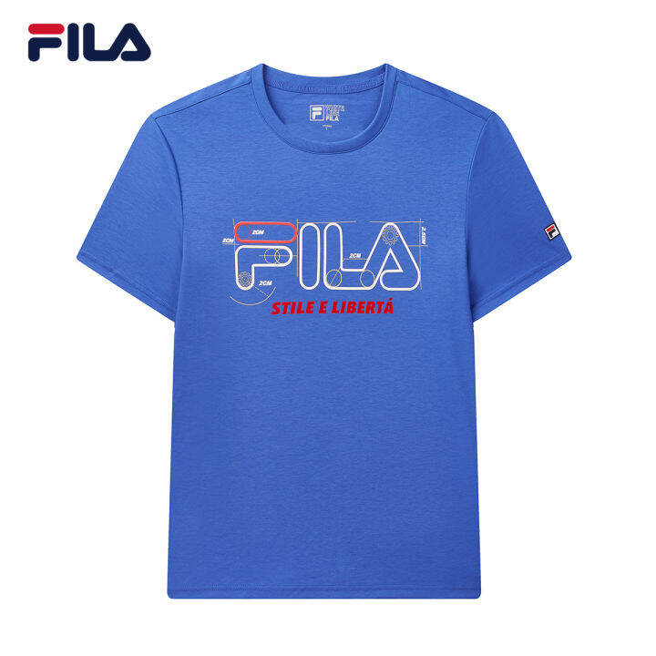 fila-เสื้อยืดแขนสั้นของผู้ชาย-เสื้อกีฬาพิมพ์ลายแฟชั่นใหม่ใส่สบาย