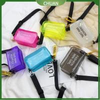 CHUAN แฟชั่นสำหรับผู้หญิง เครื่องยิงเลเซอร์ โปร่งใสโปร่งใส กระเป๋า Crossbody กระเป๋าโท้ทใบเล็ก เจลลี่พีวีซี กระเป๋าสะพายไหล่แมสเซนเจอร์