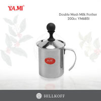 HILLKOFF : ที่ตีฟองนม Yami Milk frother YM6851 200 ml. เครื่องทำฟองนม ที่ปั๊มฟองนม ถ้วยปั๊มฟองนม อุปกรณ์ปั๊มฟองนม สแตนเลส