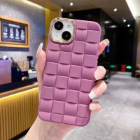 115 ใหม่ เคสโทรศัพท์มือถือแบบนิ่ม ลายสาน 3D สีพื้น สําหรับ iPhone 11 Pro Max Plus 7Plus 8Plus