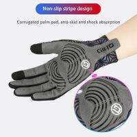 Giyo Cycling Gloves Luminous Full Finger Gloves Dazzle Motorcycle Long Glove Silicone Palm Men Outdoor Anti-slip MTB Bike Mitten