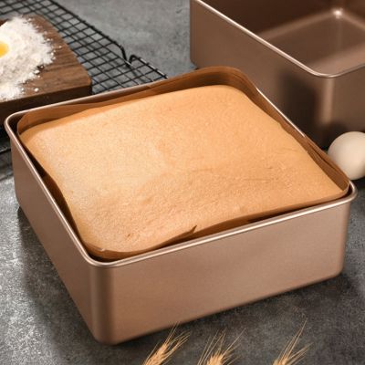 Gold Square Cake Mould Thickening Non-Stick Ancient Baking Tray Square Deep Baking Pans Barbecue Bread Ancient Cake Mold