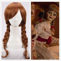 วิกผมคอสเพลย์ตุ๊กตา Annabelle ทนความร้อนได้เปียสีน้ำตาลยาว50ซม. วิกผมเล่นตามบทบาทวิกผมปลอม + Rlvwq59xkal ตาข่ายคลุมผมสำหรับใส่วิก