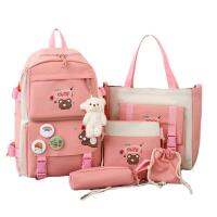 กระเป๋าเป้สะพายหลัง Combo Set สำหรับสาวน่ารักหมีวิทยาลัย Bookbag ไหล่ Tote กระเป๋านักเรียนสำหรับประถมมัธยมต้นนักเรียน