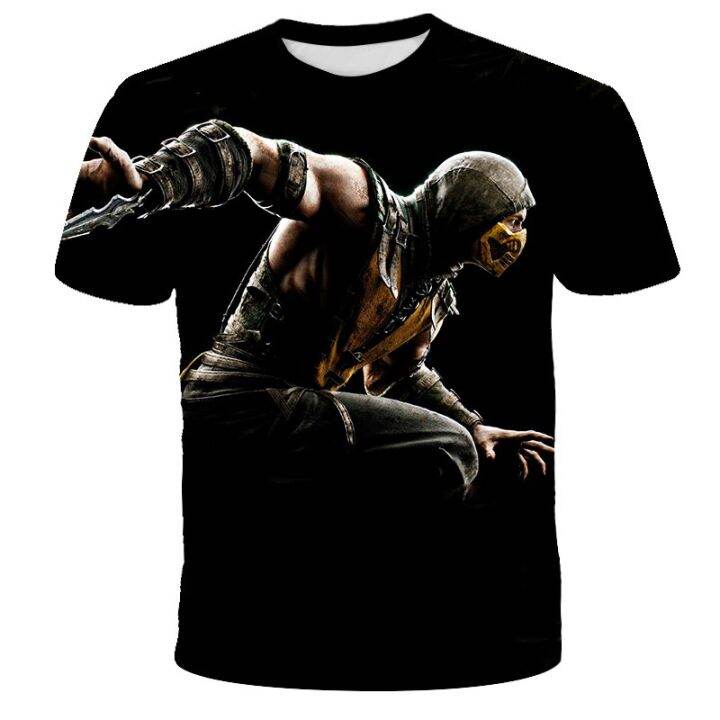 ฤดูร้อน-t-เสื้อ-3d-พิมพ์เกม-mortal-kombat-เด็ก-tshirt-แฟชั่นสบายๆการ์ตูนรอบคอเสื้อยืดเด็กสาวเสื้อผ้าเด็ก