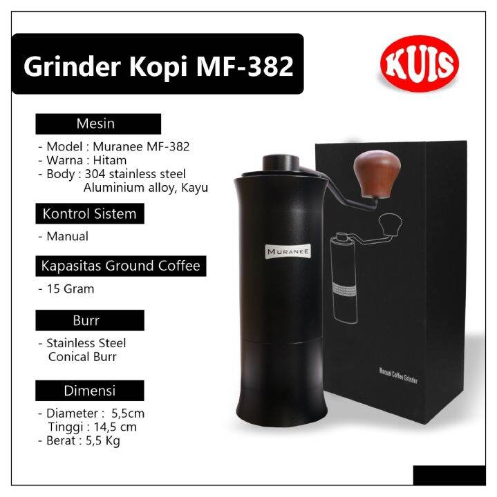 Grinder Kopi Manual Muranee MF382 Original Kapasitas 25gr Lazada