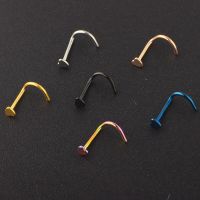 1PC Fashion Stainless Steel Nose Studs Heart Shape Multicolor Nose Rings Nose Studs Hooks Nose Piercing Body Piercings Jewelry Body jewellery