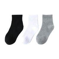 5 Pairs/ Lot Pure Colour Soft Breathable Cotton Kids School Socks Girls Boys Casual Grey Black White Sports Childrens Socks