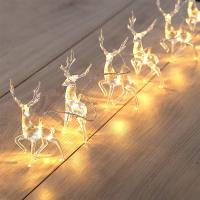 LED Deer Light Garland Christmas Home Decoration Deer Reindeer 10LED String Light Battery Power Holiday Lighting For Xmas Party