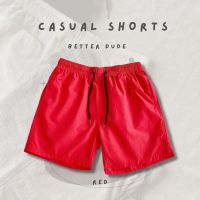 พร้อมส่ง กางเกงขาสั้น CASUAL SHORTS ⚫️ สีแดง (RED)