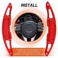 Aluminum Steering Wheel Paddle Shifter Extensions Covers 2 Pieces(Red) for Mazda 3 6 Axela Atenza CX-3 CX-5 MX-5 CX-9