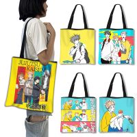 Anime Japanese Jujutsu Kaisen Yuji Itadori Handbag Women Harajuku Gojo Satoru Yuji Itadori Tote Bags Beach Party Shopping Bag