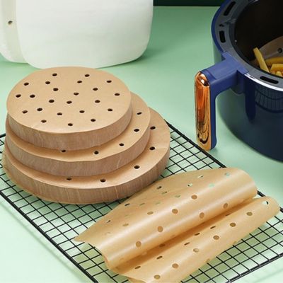 100Pcs Round Fryer Liner Papers Disposable Baking Papers Heat-resistant Greaseproof Baking Liner Oil-proof Baking Liner Bakeware