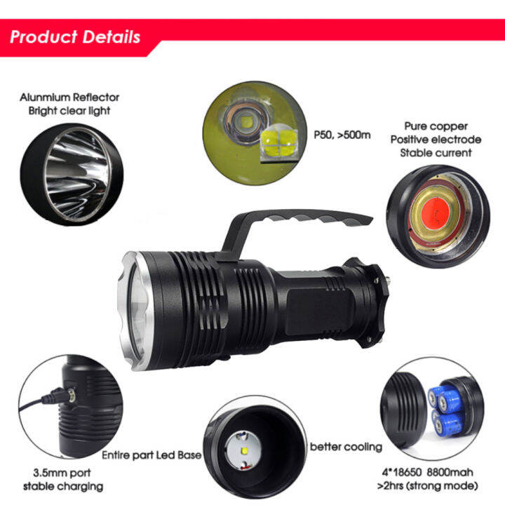 super-bright-led-flashlight-xhp50-usb-rechargeable-powerful-portabl-light-led-searchlight-flash-light-lamp-by-4-18650-battery