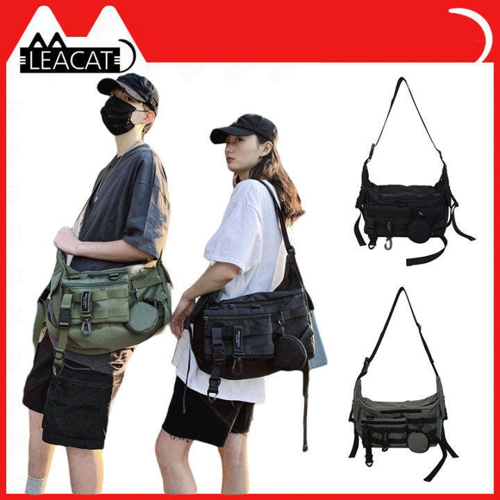 Leacat 3 in 1 bag Men Crossbody Bag Large Capacity Messenger Bag Street  Trendy Tactical Shoulder Bags Military Hip Hop Streetwear Bag 123