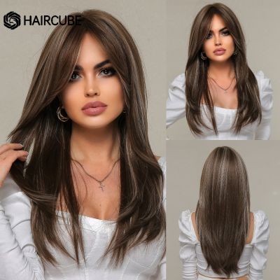 【jw】■✟☎  HAIRCUBE Straight Synthetic Wigs Mixed Hair Layered for Resistant
