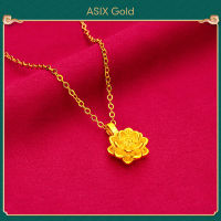 ASIX GOLD สร้อยคอบัวชุบทอง 24k สร้อยคอผู้หญิง สร้อยคอบัวนําโชค อุปกรณ์เสริมที่มีเสน่ห์ สีไม่เปลี่ยนเป็นสีดํา ไม่ลอกออก