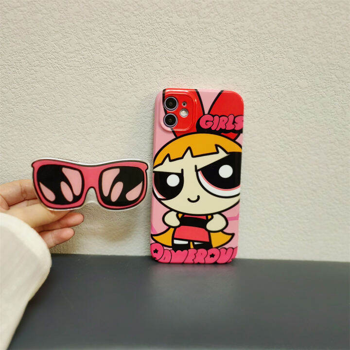 เคสสำหรับ-vivo-x50-x60-x70-x90-x80พวงกุญแจเคสมือถือรัก-bow-pearl-chain-พิมพ์เต็ม-powerpuff-girls-แว่นตากันแดดวงเล็บฮาร์ด3d-ผู้ถือการ์ตูนน่ารัก