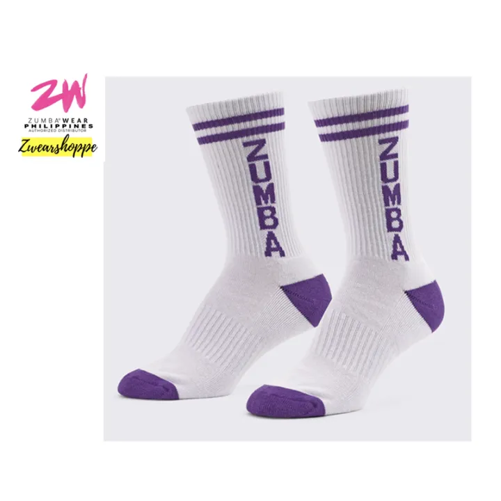 ZUMBA HIGH SOCKS WHITE/PURPLE Lazada PH