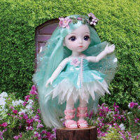 New Bjd Flower Dolls For Girl 16cm Colorful Hair Wig Ball Jointed 6 Inch Makeup Beautiful Dress Mini Elves Desktop Decoration