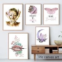 Salon Art Poste Lip Botox Butterfly Nail Tech Moon Art โปสเตอร์ภาพวาดผ้าใบพิมพ์ภาพสำหรับ Beauty Salon Home Decor New