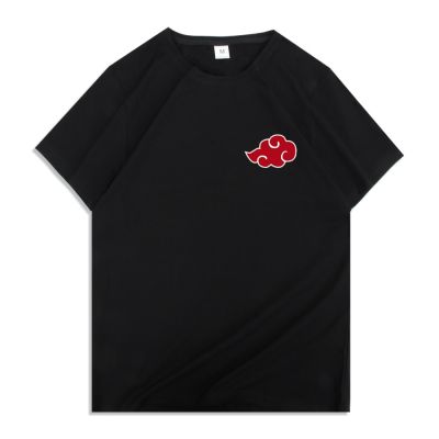 Japanese Anime Akatsuki Cloud Symbols Print T Shirt Men Cotton Tight Tshirts Tee Clothing Funny Gildan Spot 100% Cotton