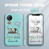 GGK เคสโทรศัพท์สำหรับ Vivo Y02T Y02 Y02A การ์ตูนรูปสุนัขแบบสน็อปปี้ชาร์ลีพิมพ์ลายด้านข้างมีลวดลายขอบสี่เหลี่ยมปลอกซิลิโคนน้ำคลุมทั้งหมดเคสป้องกันทนแรงกระแทกกล้อง