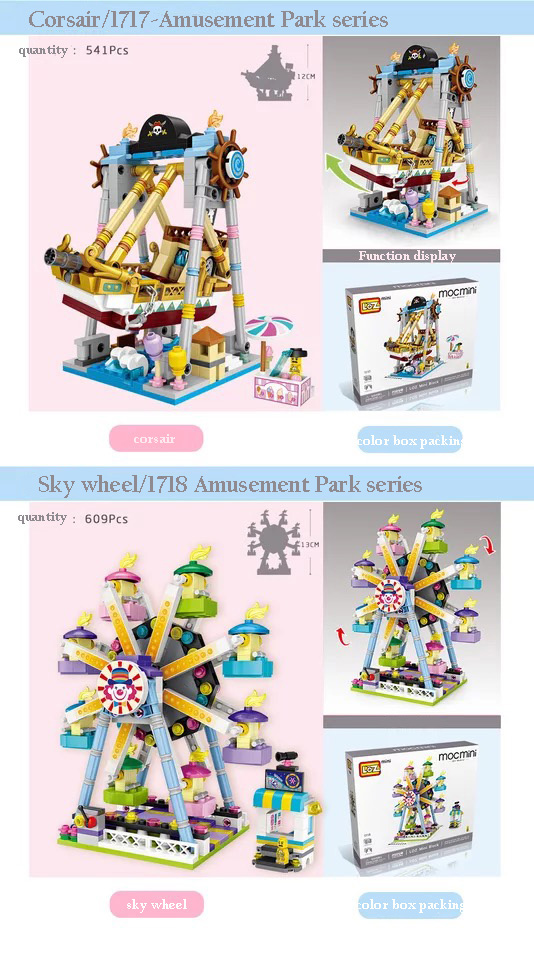 609 pcs MINI Blocks DIY Adult Kids Building Toys Playground Sky Sheel  LOZ 1718 
