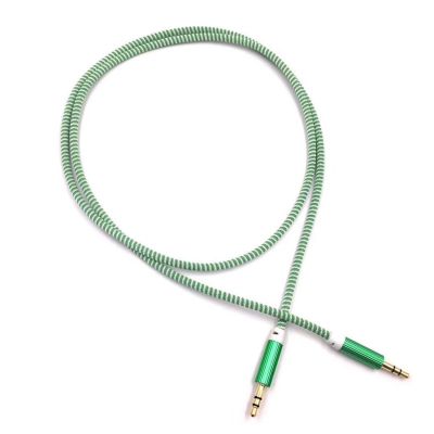 ”【；【-= Car Alloy AUX Cable 3 5Mm Auxiliary Stereo Audio Line Braided 1 Meter Copper Core Woven Wire