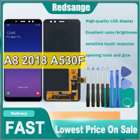 Redsange A8จอ LCD สำหรับ Samsung Galaxy 2018 A530 A530F A530N จอแสดงผลหน้าจอสัมผัสสำหรับดิจิไทเซอร์จอแอลซีดีของ Samsung Galaxy A8 2018ประกอบกับเฟรมกลาง