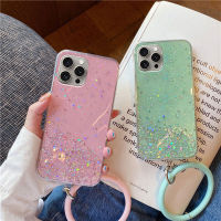 เคสiphone 15 14 13 12 pro max 15 14 plus iPhone SE 2020 2022พร้อมสายรัดข้อมือแวววาวการออกแบบท้องฟ้าเต็มไปด้วยดวงดาวยางใสนิ่มเคสโทรศัพท์ iphone15 pro max plusเคสที่สวยงาม