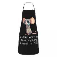 Unisex Funny Mouse Dont Want To Cook Anymore Apron Kitchen Chef Cooking Baking Bib Men Women Tablier Cuisine for Painting