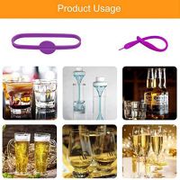 Drink Marker Glass Cup Wine Glass Bottle Strip Tag Marker Silicone Glass Charms Tags for Cups Cocktail Glass Party Guest