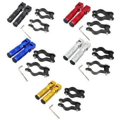 Stylish Universal Foot Pegs Folding Footpeg Non Footrest Pedals Fits for Motorbikes Bikes Mopeds with Brackets Rear Footrest