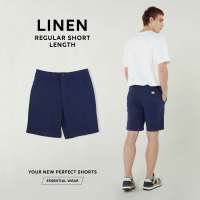 TWENTYSECOND กางเกงขาสั้น เอวยางยืด ความยาวปกติ รุ่น Linen - สีกรม / Linen Regular Shorts -  Navy